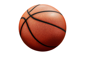 Basketball sport ball isolated on transparent background, highlighting its texture and design ideal for use in various graphic projects and sports-related content