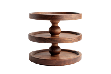 Three-Tiered Wooden Serving Stand