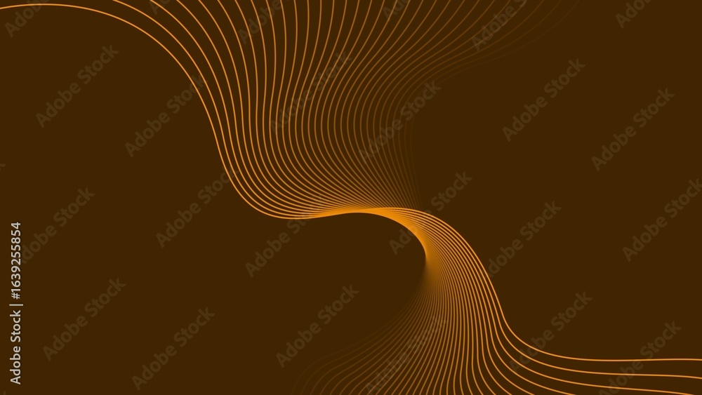 Aufkleber abstract brown background with wavy orange lines flowing across the frame creating a dynamic visual 