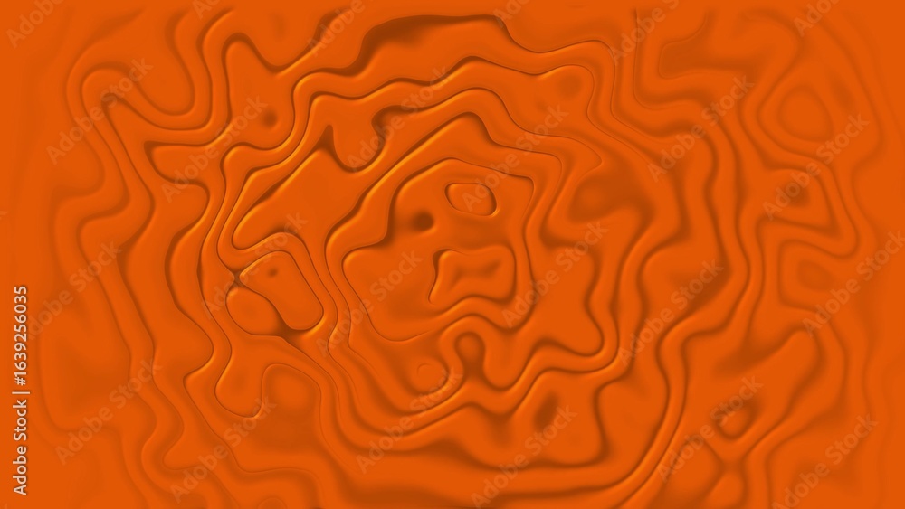 Poster abstract orange topographical map illustration with wavy lines and textured surface for background o