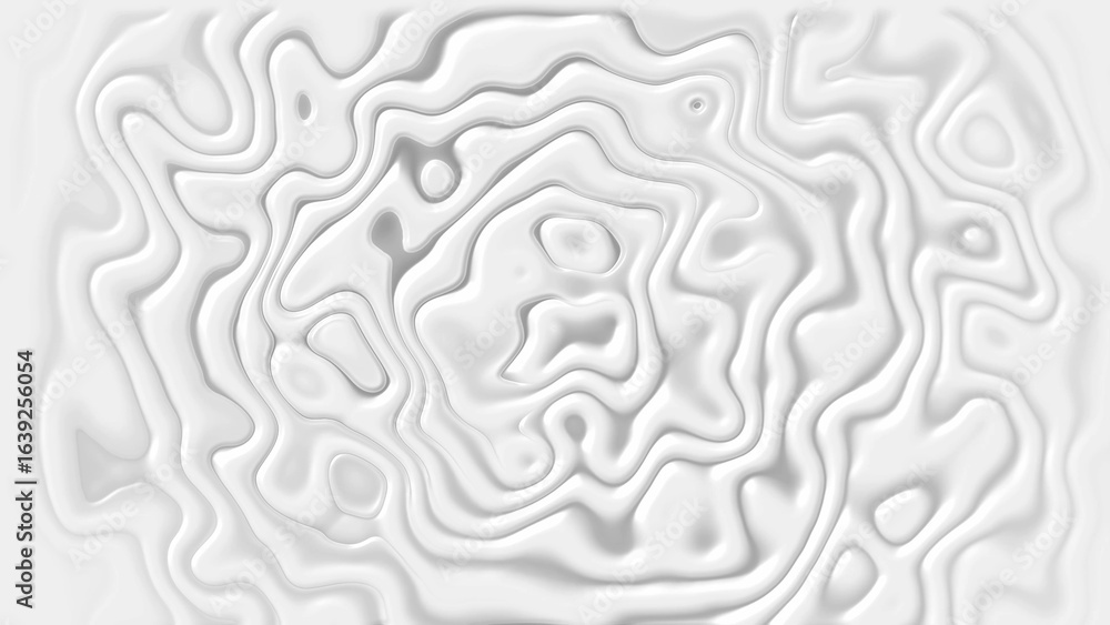 Poster abstract white glossy rippled surface with wave-like patterns and fluid shapes on a light background