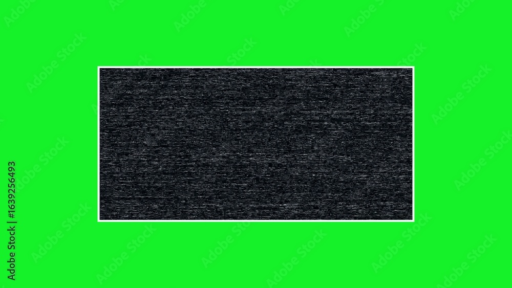 Poster black and white textured rectangle on bright green background with white border abstract graphic ele