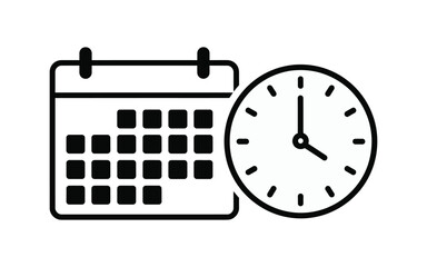 Never miss deadlines with a calendar and clock icon, stay organized and manage time effectively for business and personal success