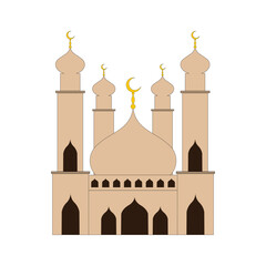 FLAT MOSQUE ART DESIGN VECTOR IN WHITE BACKGROUND