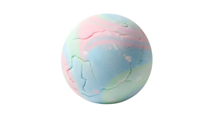 DIY pastel-colored stress ball, isolated on white background