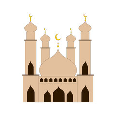 FLAT MOSQUE ART DESIGN VECTOR IN WHITE BACKGROUND
