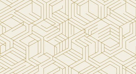 A seamless gold geometric isometric pattern.

