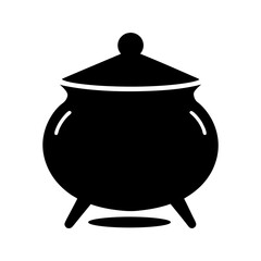 Silhouette of an earthen clay stove chula used for rural cooking on plain transparent background