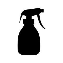 Silhouette of a hand sprayer icon for agriculture and plant care equipment with transparent background