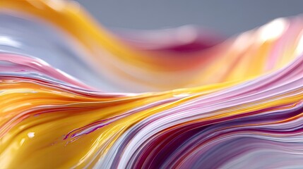 Abstract Swirling Ink with Neon Dusk Highlights