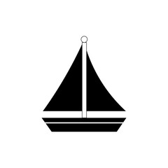 SAILBOAT ICON LOGO DESIGN VECTOR BLACK AND WHITE