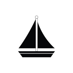SAILBOAT ICON LOGO DESIGN VECTOR BLACK AND WHITE