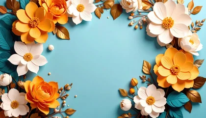 Handdoek met foto Meisjeskamer Vibrant floral arrangement studio setting graphic design bright background creative perspective nature inspired  © MODERNARTWatChaRaWit