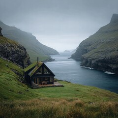 A quaint cottage nestled in a breathtaking coastal landscape, where nature's beauty and tranquility intertwine, offering a sense of escape and harmony.