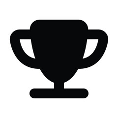 Solid trophy icon for prize, victory, and achievement