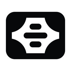 Solid certificate icon for achievement, award, and qualification