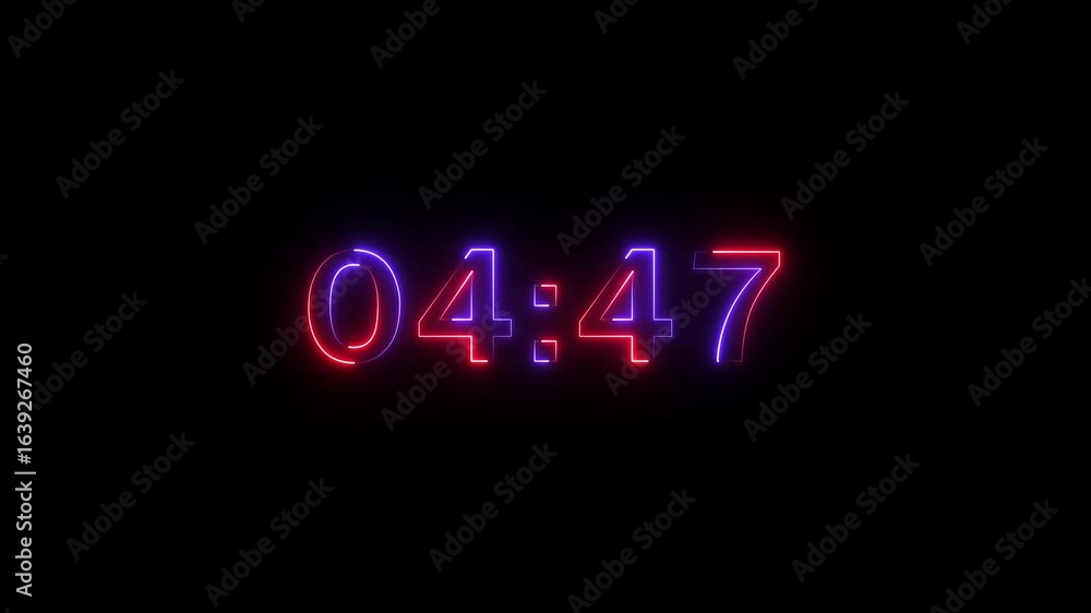 Aufkleber five minute digital timer. 5 minute digital negative countdown sci-fi light effects electronic prote