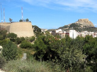Alicante Spain Castle of  Santa Barbara and Castle of San Fernando