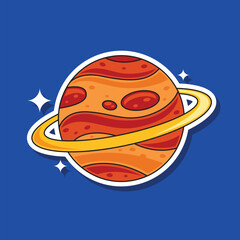 Hand drawn jupiter planet icon vector illustration