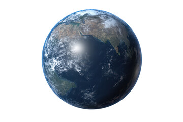 Naklejka premium Visual representation of Earth globe showing continents and oceans on transparent background illustrating the planet's geography and features realistically