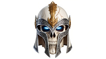 Silver Skull Spartan Helmet