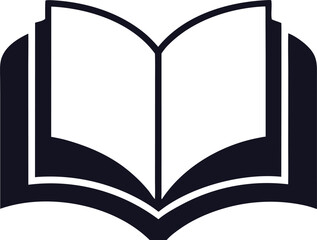 Open book silhouette isolated on white background