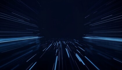 Futuristic Abstract Digital Environment With Neon Blue Lines