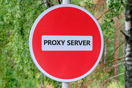 Sign indicating the concept of proxy server technology essential for business operations and internet security measures