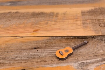 old key on wooden background