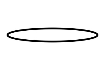Black oval outline shape icon for highlights, frames, labels, and minimal graphic decoration on transparent or white background