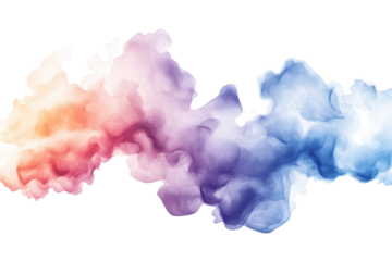 Colorful smoke swirl with transparent background for digital design and artistic projects