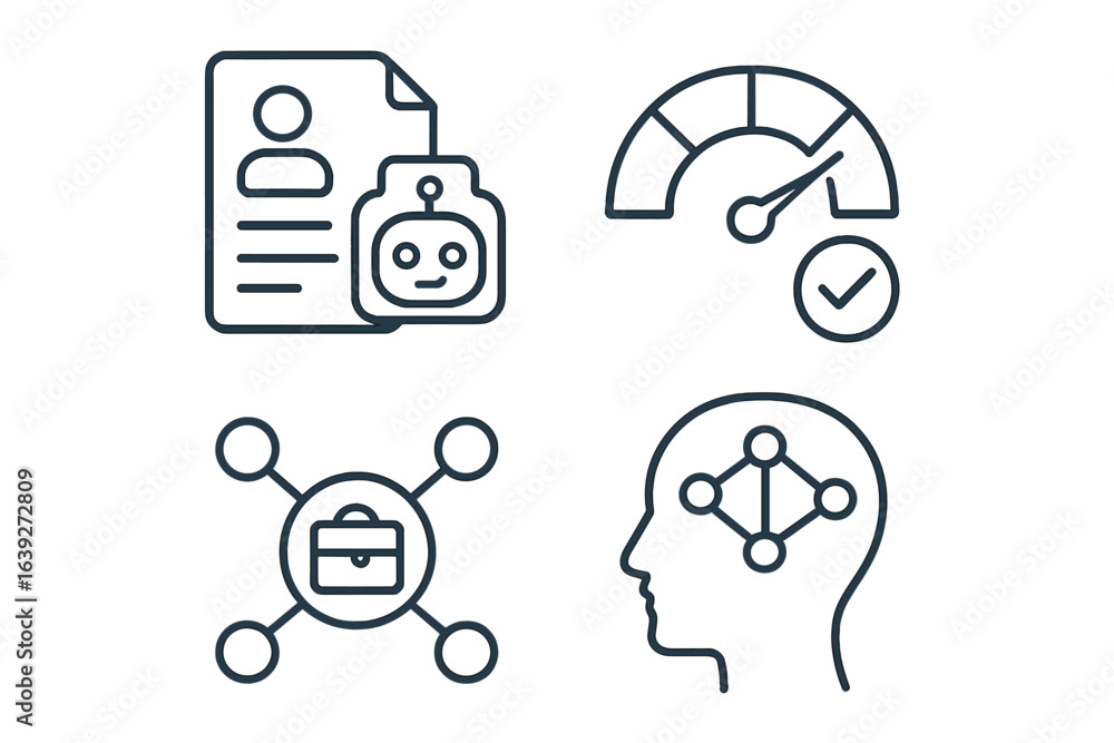Poster visual representation of artificial intelligence applications in business and technology development