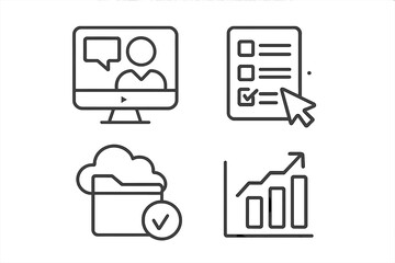 Learning through online courses with interactive quizzes and data analysis tools for better understanding and tracking progress