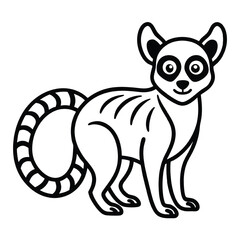 Outline lemur icon on white background
