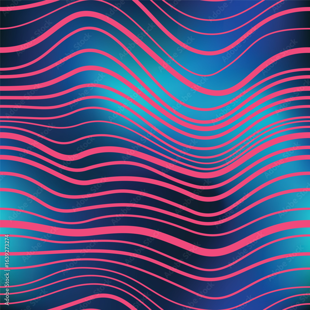Poster seamless abstract pattern with wavy lined shapes