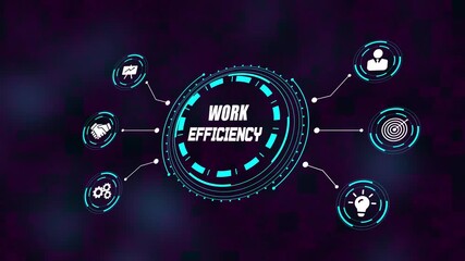 Work efficiency strategies for optimizing productivity, time management, and achieving business goals, business concept, 4k video