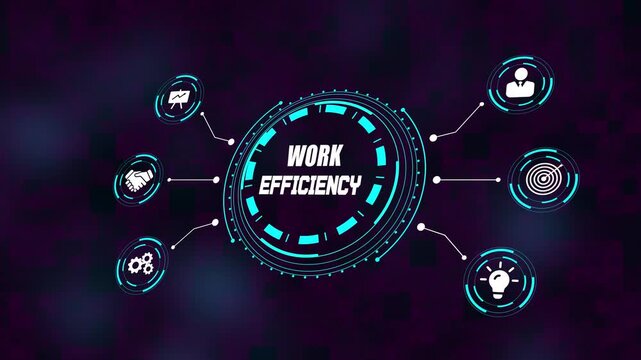 Work efficiency strategies for optimizing productivity, time management, and achieving business goals, business concept, 4k video