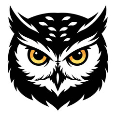 Owl Head Silhouette Vector Art for Graphic Design