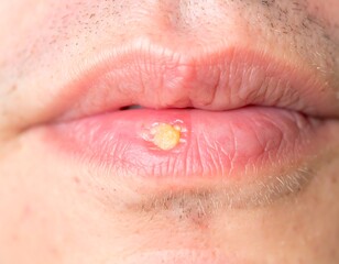 Mouth sore, yellowish bump