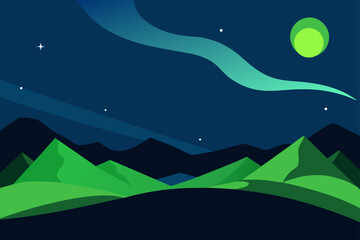 Fototapeta premium night landscape with mountains
