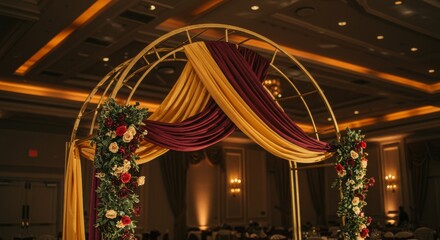 Elegant Wedding Arch with Floral Decorations