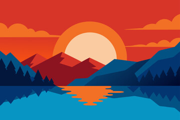 landscape with mountains