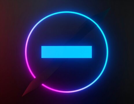 Neon circle with minus sign