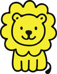 Colourful Lion Cartoon Doddle Art