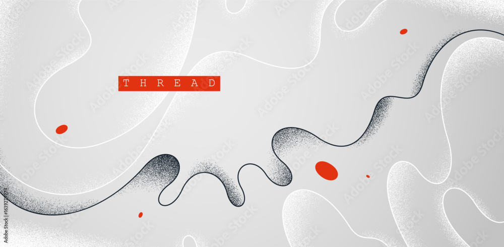 Poster antistress concept vector abstract background, thin curvy lines and textures minimal abstraction, fl