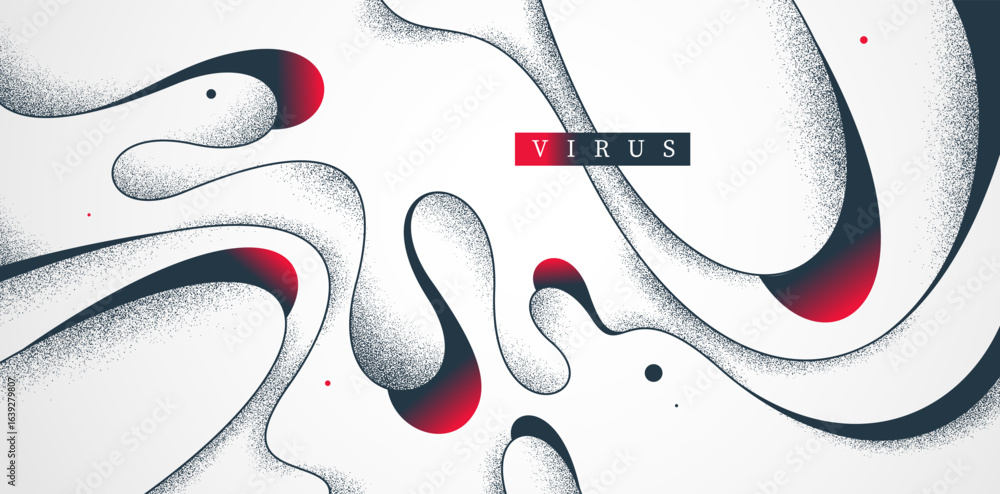 Poster microscopic look like vector abstract background, curvy lines in motion abstraction wallpaper, fluid
