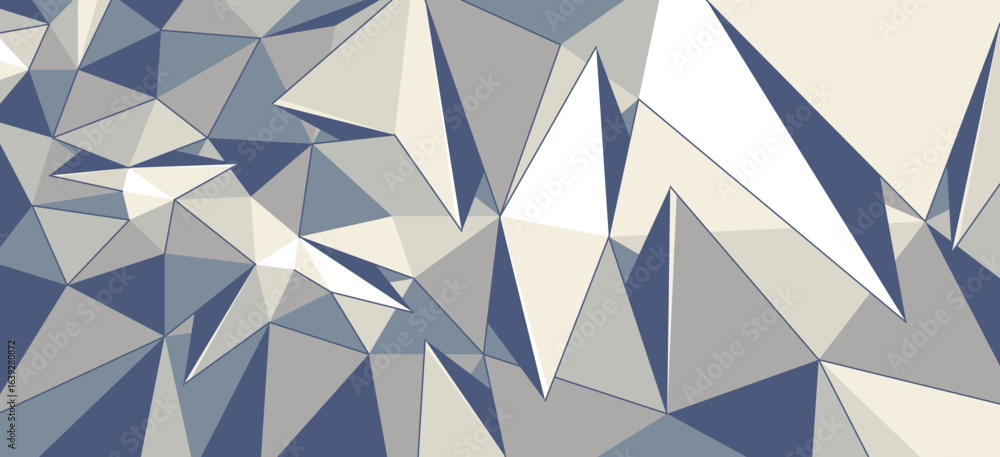 Poster polygonal vector 3d abstract background, low poly surface with broken wrecked sharp elements, crysta