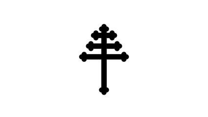 papal cross symbol,black isolated silhouette