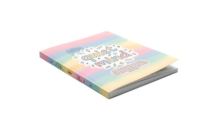 Obraz premium Pastel zine or notebook titled “quiet mind,” isolated on white background