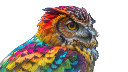 Owls, isolated transparent background
